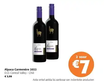 Colruyt Alpaca carmenère 2022 aanbieding