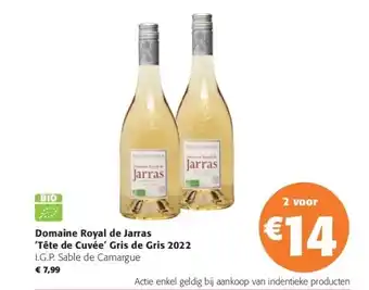 Colruyt Domaine royal de jarras 'tête de cuvée' gris de gris 2022 aanbieding