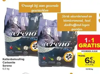 Carrefour Kattenbakvulling carbonite sereno aanbieding