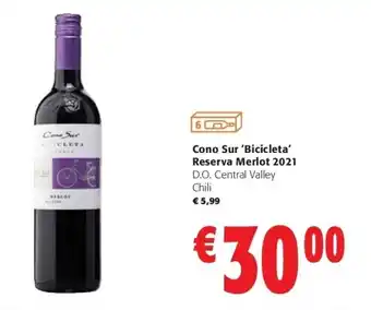 Colruyt Cono sur 'bicicleta' reserva merlot 2021 aanbieding