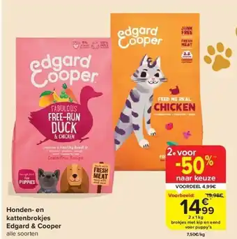Carrefour Honden- en kattenbrokjes edgard & cooper aanbieding