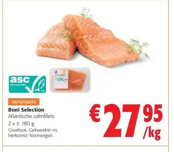 Colruyt Boni selection atlantische zalmfilets 2 x ± 180 g aanbieding