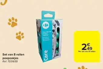 Carrefour Set van 8 rollen poepzakjes aanbieding