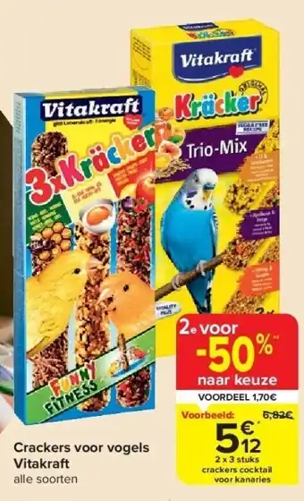 Carrefour Crackers voor vogels vitakraft aanbieding