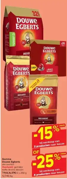 Carrefour Gamma douwe egberts aanbieding