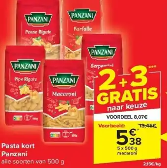 Carrefour Pasta kort panzani aanbieding