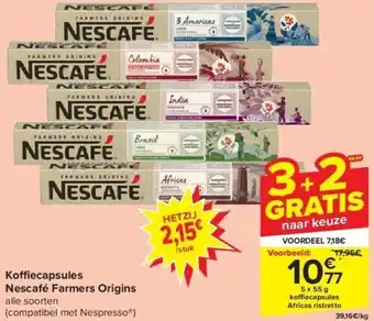 Carrefour Ko ecapsules nescafé farmers origins aanbieding