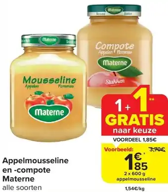 Carrefour Appelmousseline en -compote materne aanbieding