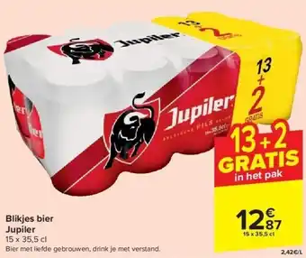 Carrefour Blikjes bier jupiler aanbieding