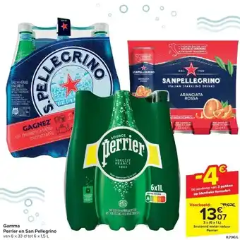 Carrefour Gamma perrier en san pellegrino aanbieding