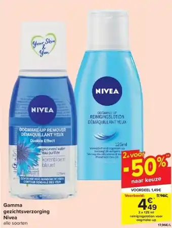 Carrefour Gamma gezichtsverzorging nivea aanbieding