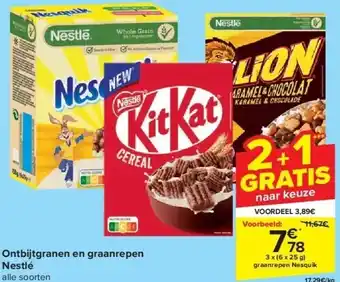 Carrefour Ontbijtgranen en graanrepen nestlé aanbieding