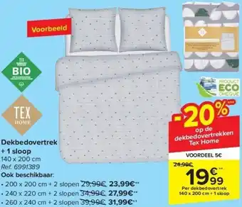 Carrefour Dekbedovertrek + 1 sloop aanbieding