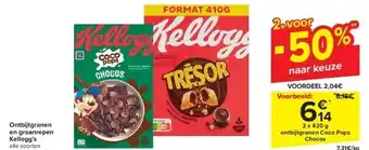 Carrefour Ontbijtgranen en graanrepen kellogg’s aanbieding