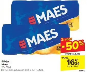 Carrefour Blikjes maes aanbieding