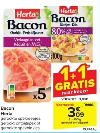 Carrefour Bacon herta aanbieding