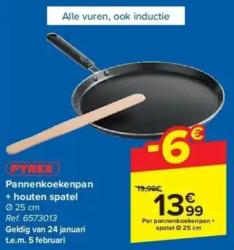 Carrefour Pannenkoekenpan + houten spatel aanbieding