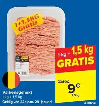Carrefour Varkensgehakt aanbieding