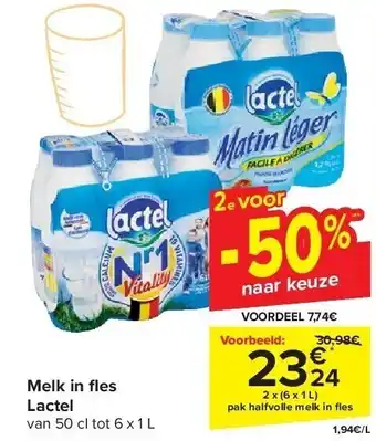 Carrefour Melk in fl es lactel aanbieding
