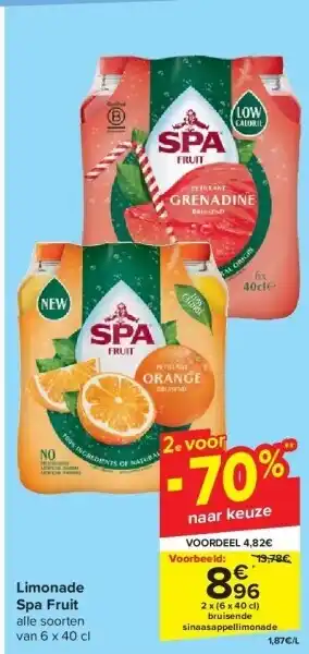 Carrefour Limonade spa fruit aanbieding
