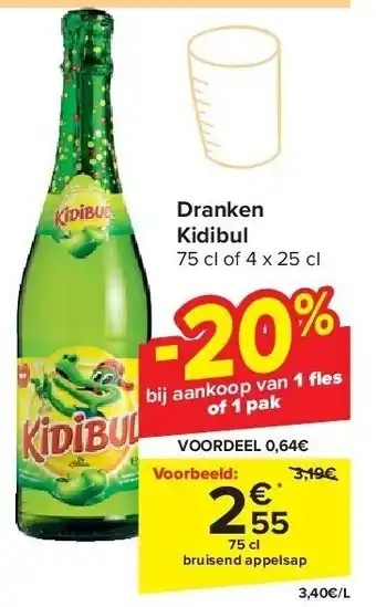 Carrefour Dranken kidibul aanbieding