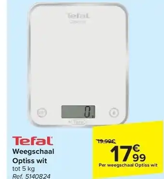 Carrefour Weegschaal optiss wit aanbieding