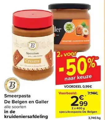 Carrefour Smeerpasta de belgen en galler aanbieding