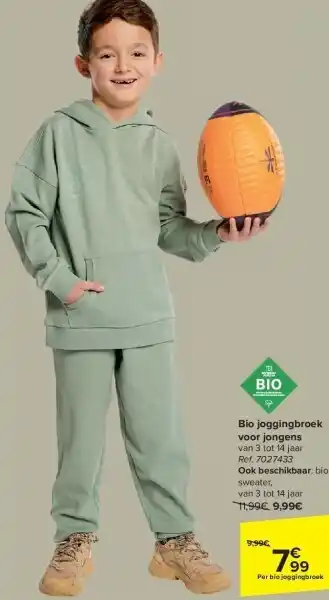 Carrefour Bio joggingbroek voor jongens aanbieding