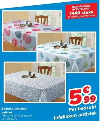 Carrefour Bedrukt tafellaken antivlek aanbieding
