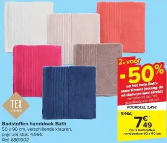 Carrefour Badsto en handdoek bath aanbieding