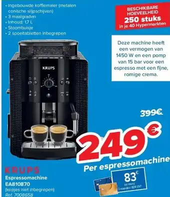 Carrefour Espressomachine ea810870 aanbieding