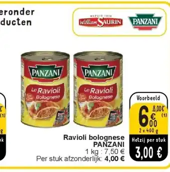 Cora Ravioli bolognese panzani aanbieding