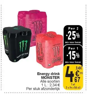 Cora Energy drink monster aanbieding