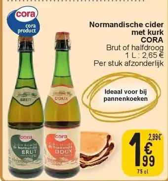 Normandische cider met kurk cora