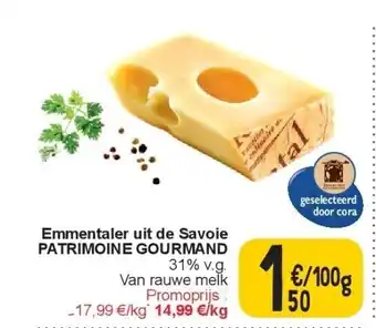 Cora Emmentaler uit de savoie patrimoine gourmand aanbieding