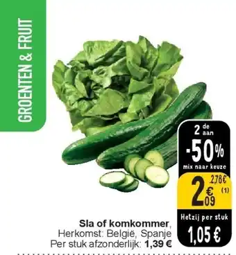 Cora Sla of komkommer aanbieding