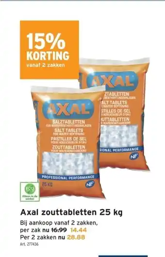 GAMMA Axal zouttabletten 25 kg aanbieding