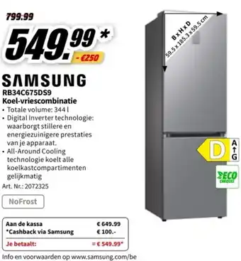 Samsung rb34c675ds9 koel-vriescombinatie
