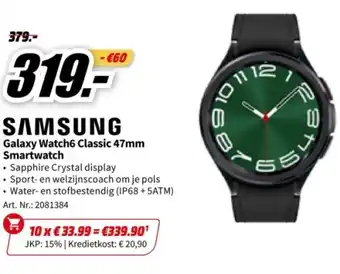 MediaMarkt Samsung galaxy watch6 classic 47mm smartwatch aanbieding