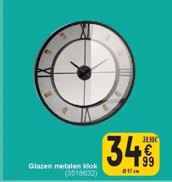 Cora Glazen metalen klok aanbieding