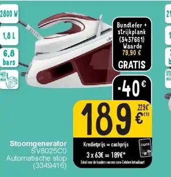 Cora Stoomgenerator aanbieding
