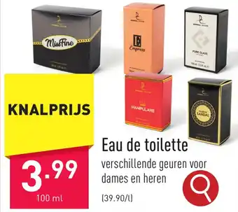 ALDI Eau de toilette 100 ml aanbieding