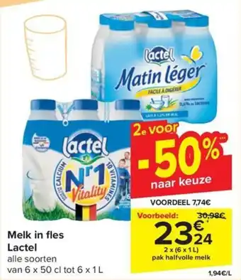 Carrefour Market Melk in fles Lactel aanbieding