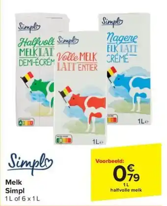 Carrefour Market Melk Simpl 1 L aanbieding