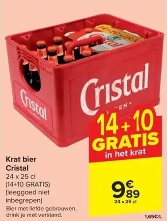 Carrefour Market Krat bier Cristal 24 x 25 cl aanbieding