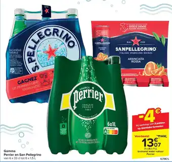 Carrefour Market Gamma Perrier en San Pellegrino 3 x (6 x 1 L) aanbieding
