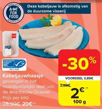 Carrefour Market Kabeljauwhaasje 100 g aanbieding