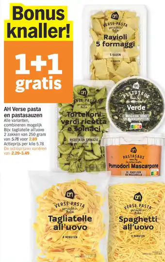 Albert Heijn Verse pasta en pastasauzen aanbieding