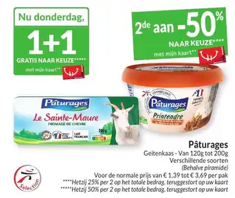 Intermarché Pâturages Geitenkaas - Van 120g tot 200g aanbieding