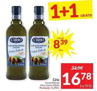 Cirio Cucina Delicata Extra zuivere olijfolie 2 x 75cl